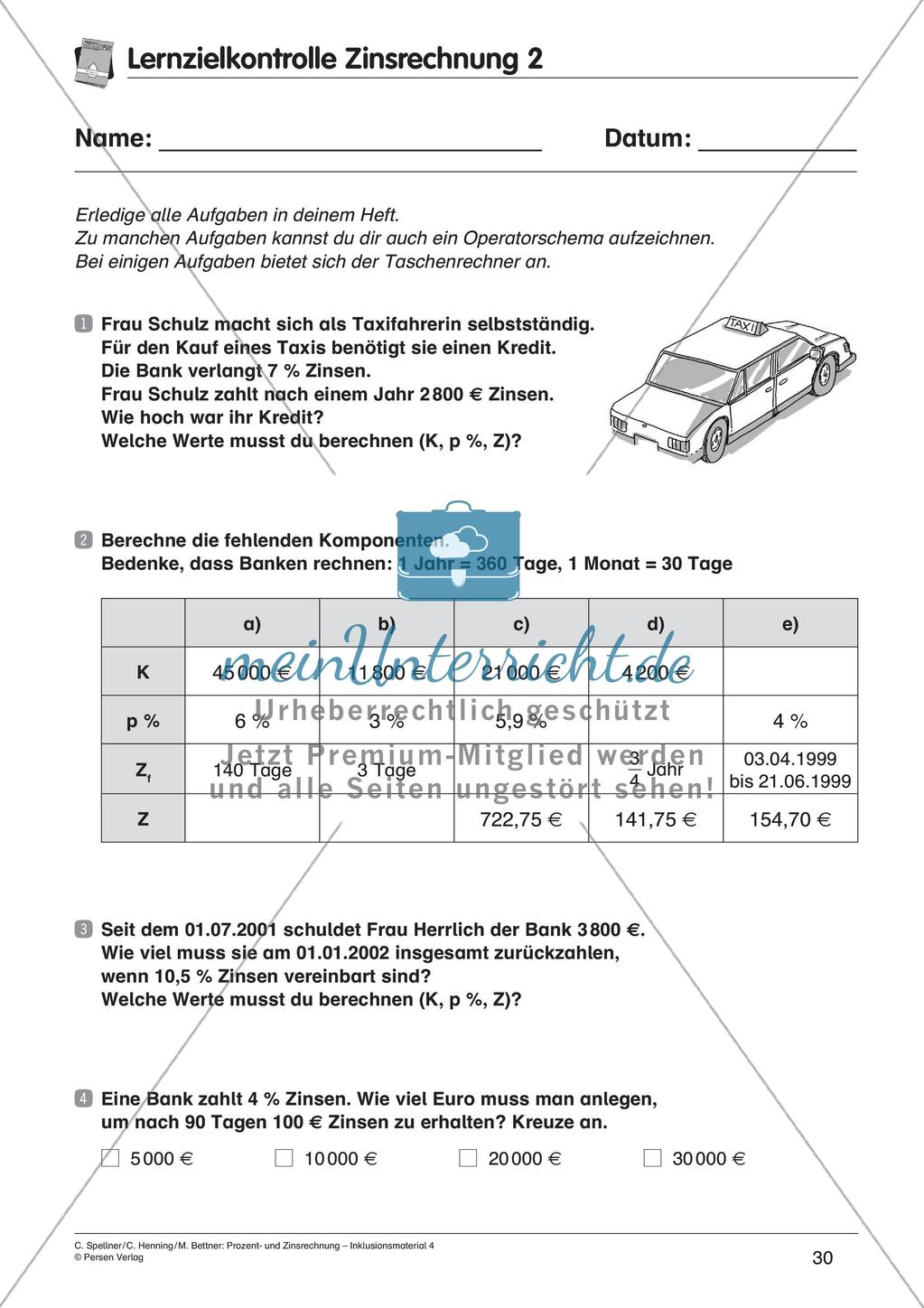 Inklusionsmaterial: Zinsrechnung Preview 32