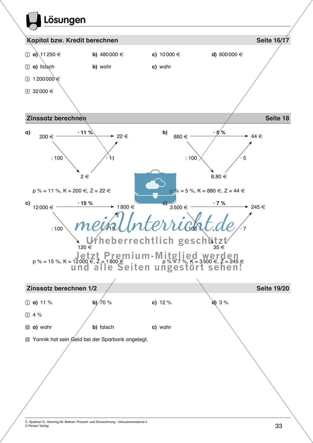 Inklusionsmaterial: Zinsrechnung Preview 35