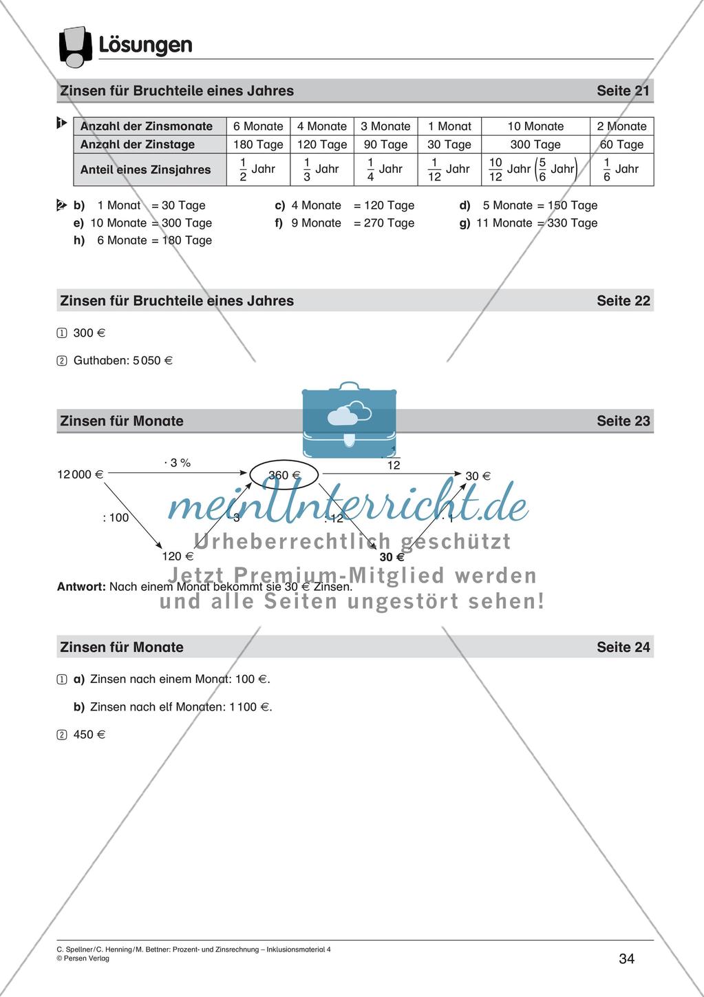 Inklusionsmaterial: Zinsrechnung Preview 36