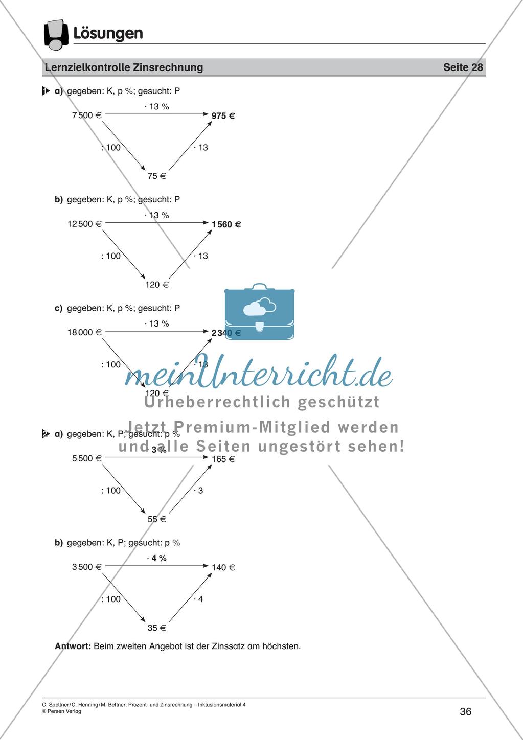 Inklusionsmaterial: Zinsrechnung Preview 38