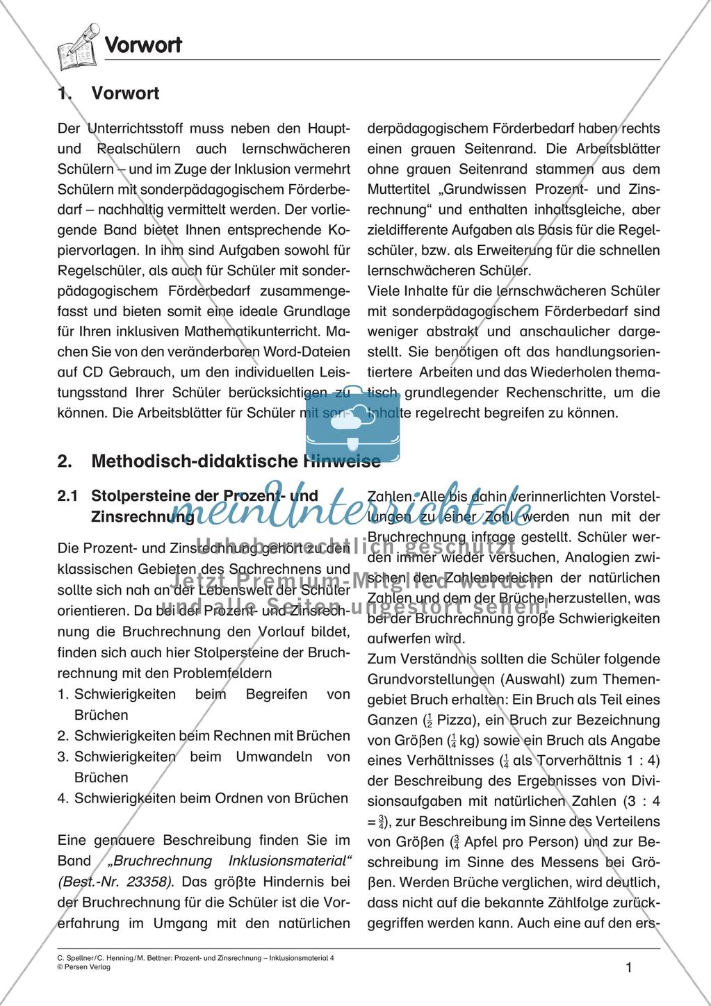 Inklusionsmaterial: Zinsrechnung Preview 3