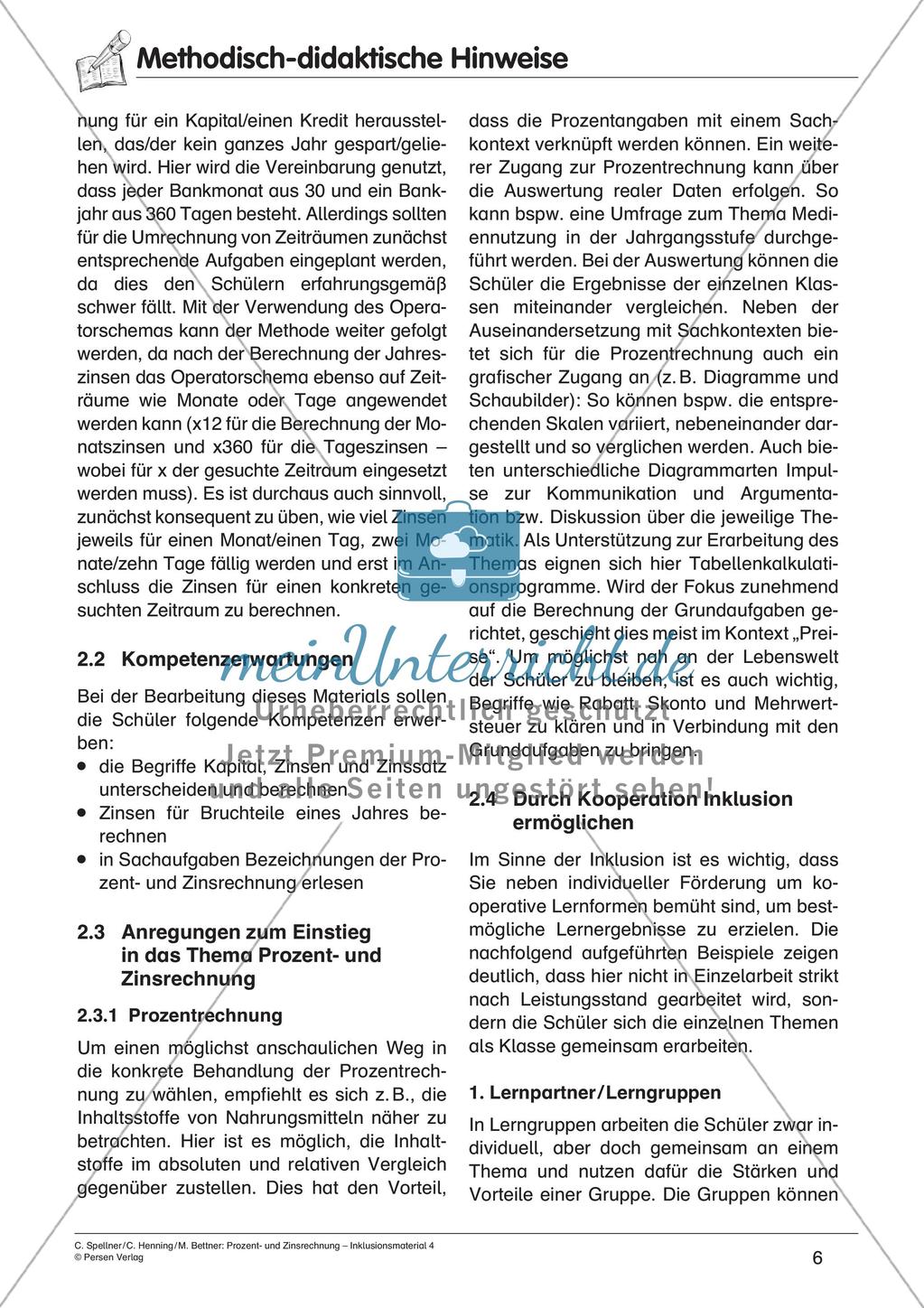 Inklusionsmaterial: Zinsrechnung Preview 8