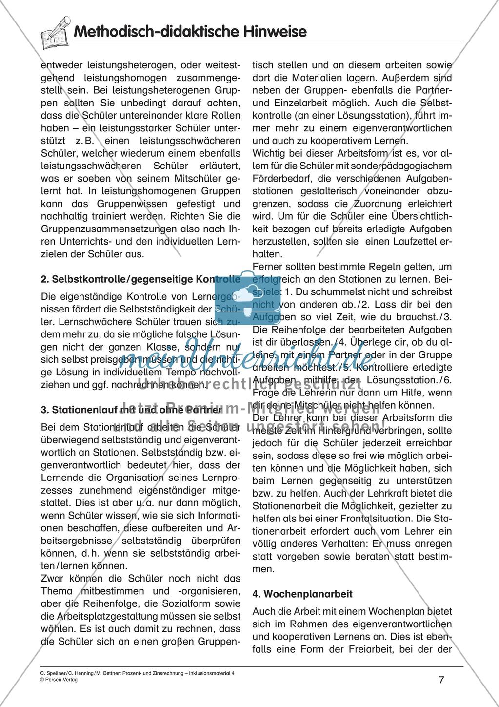 Inklusionsmaterial: Zinsrechnung Preview 9