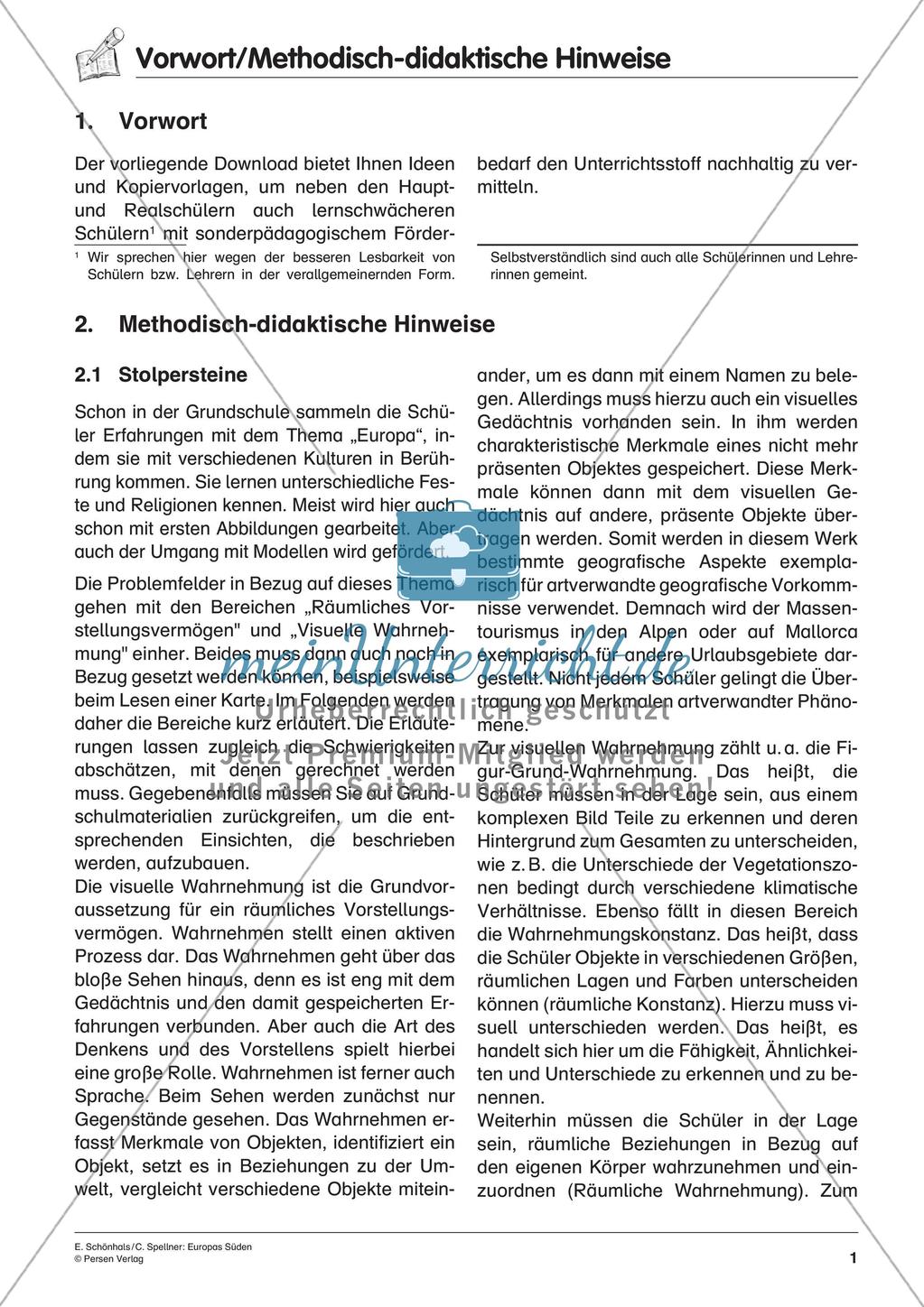 Inklusionsmaterial: Europas Süden Preview 3