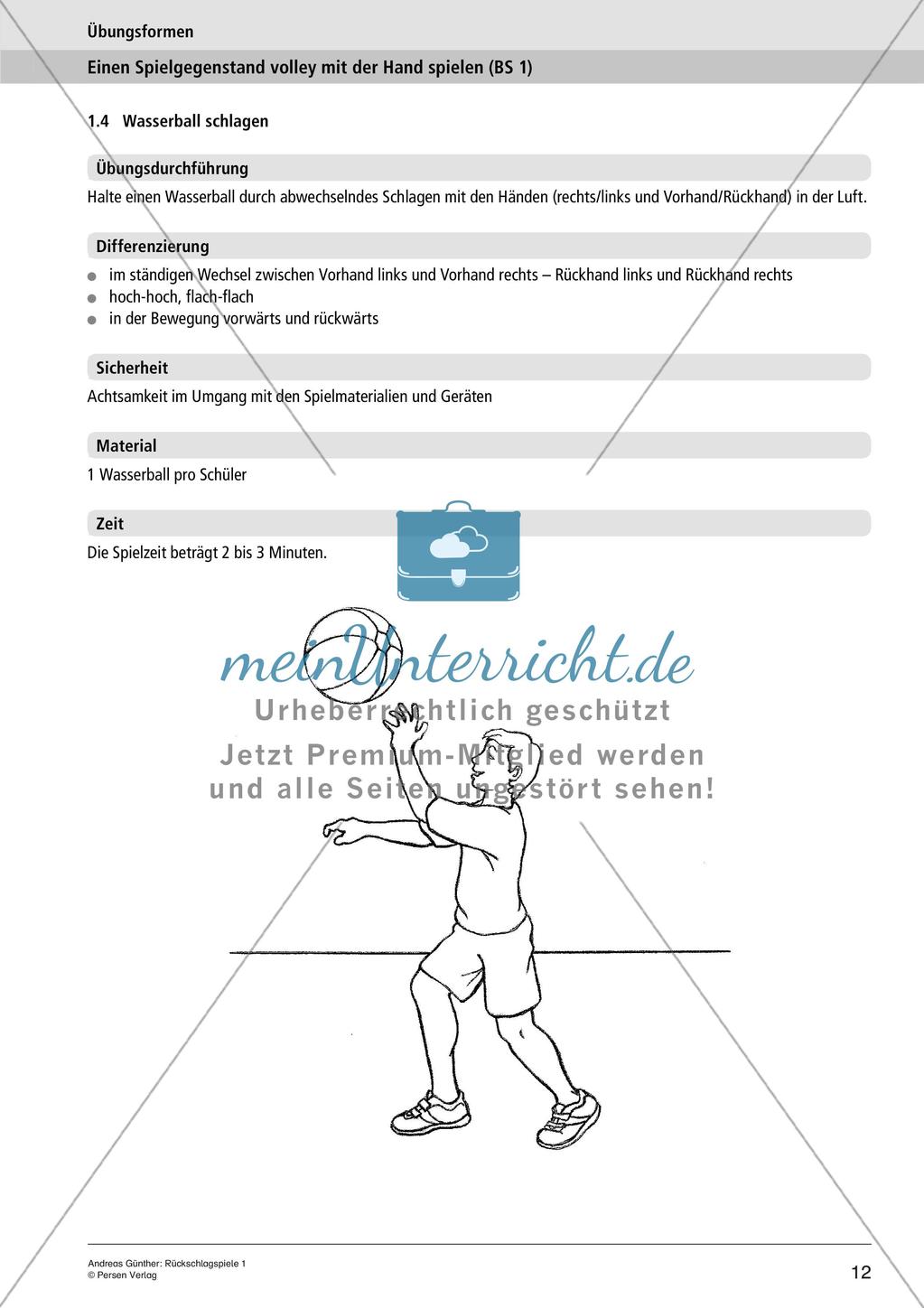 Rückschlagspiele: Einen Spielgegenstand volley mit der Hand spielen Preview 14
