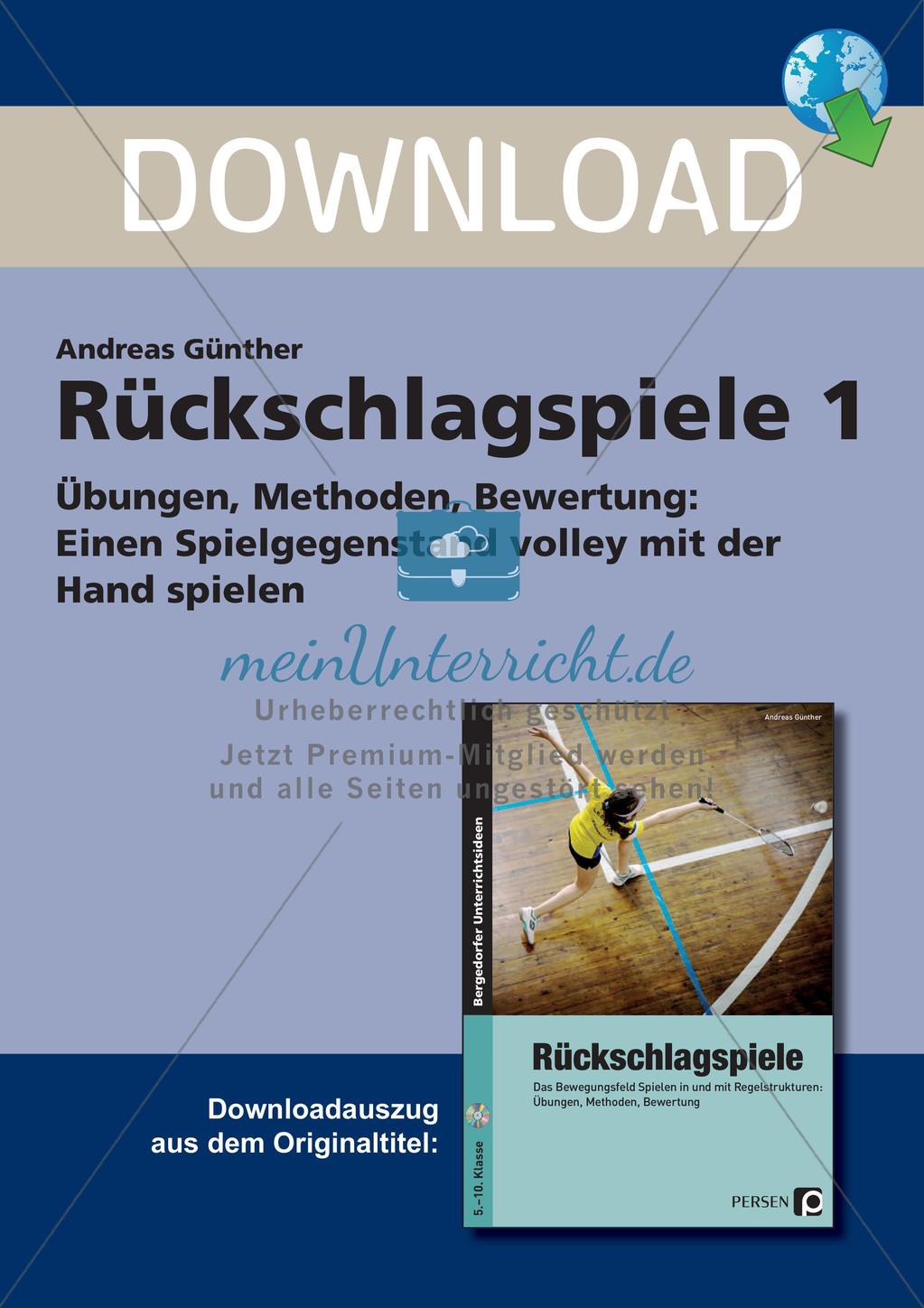 Rückschlagspiele: Einen Spielgegenstand volley mit der Hand spielen Preview 1