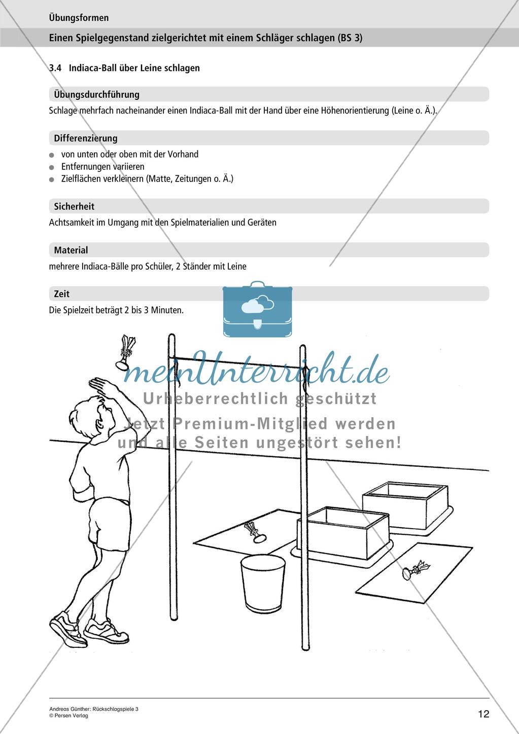 Rückschlagspiele: Spielgegenstände zielgerichtet mit einem Schläger schlagen Preview 14