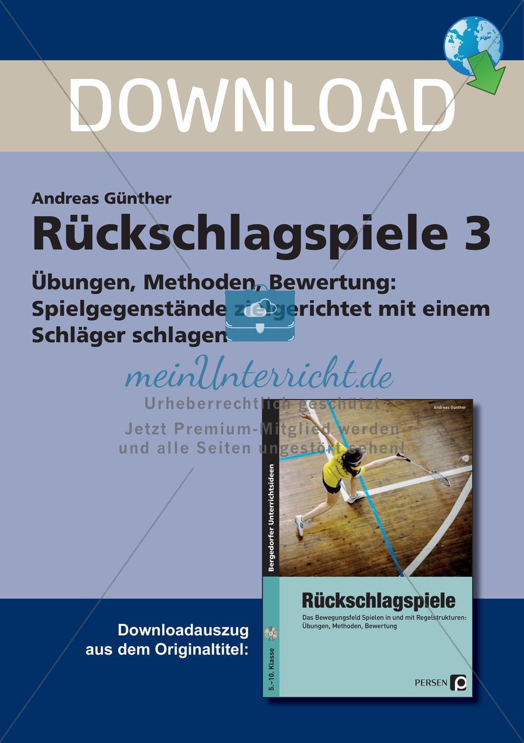 Rückschlagspiele: Spielgegenstände zielgerichtet mit einem Schläger schlagen Preview 1