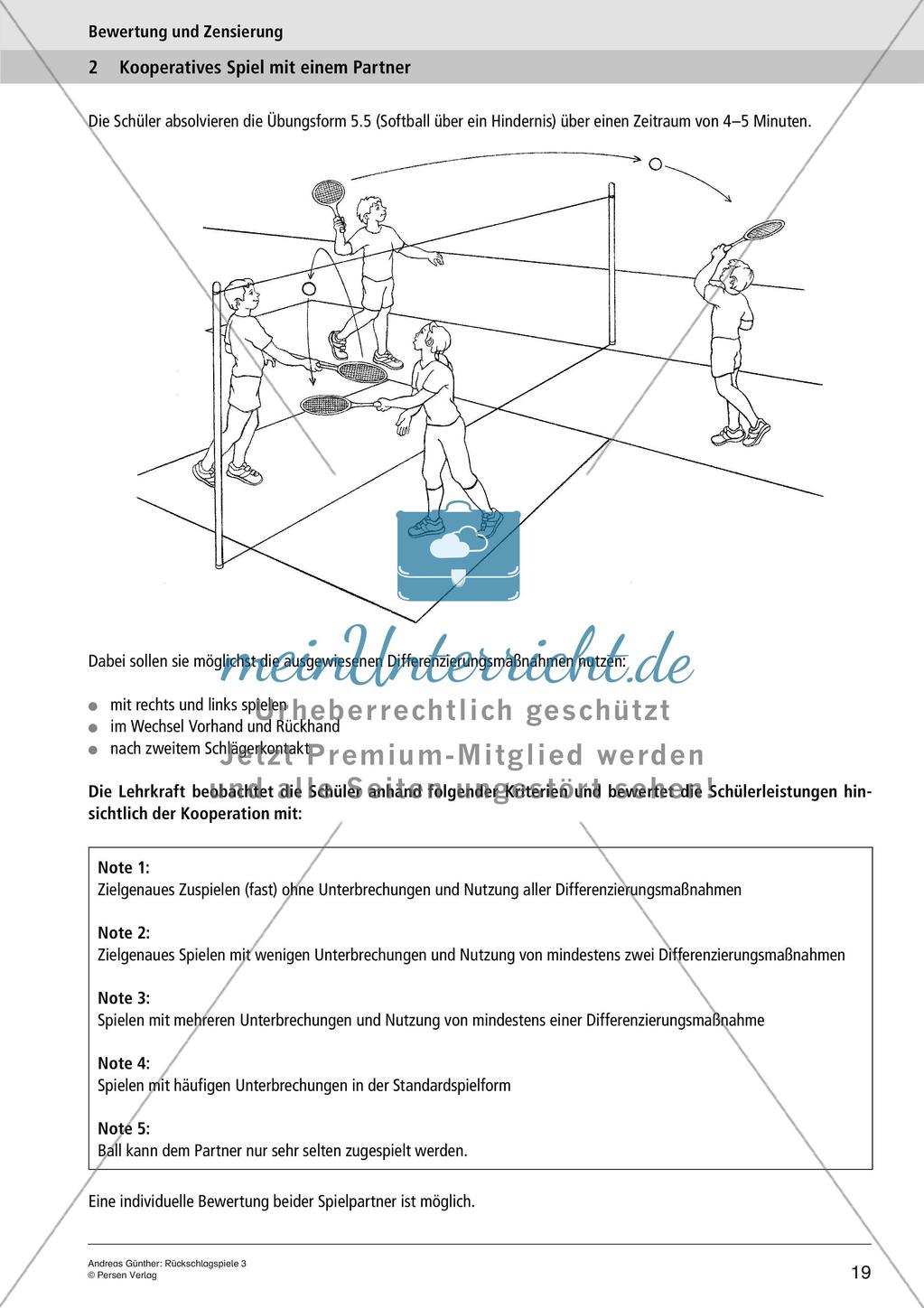 Rückschlagspiele: Spielgegenstände zielgerichtet mit einem Schläger schlagen Preview 21