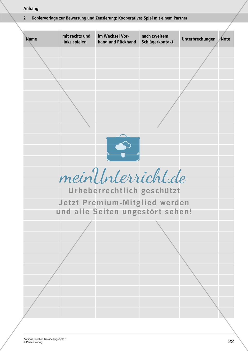 Rückschlagspiele: Spielgegenstände zielgerichtet mit einem Schläger schlagen Preview 24