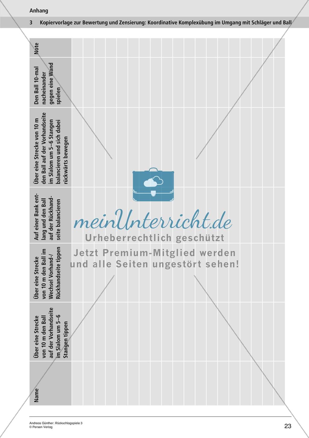 Rückschlagspiele: Spielgegenstände zielgerichtet mit einem Schläger schlagen Preview 25