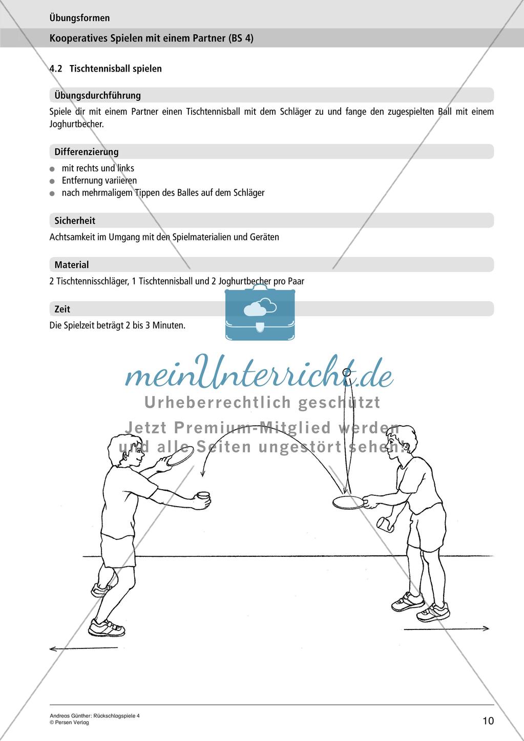 Rückschlagspiele: Kooperatives Spielen mit einem Partner Preview 12