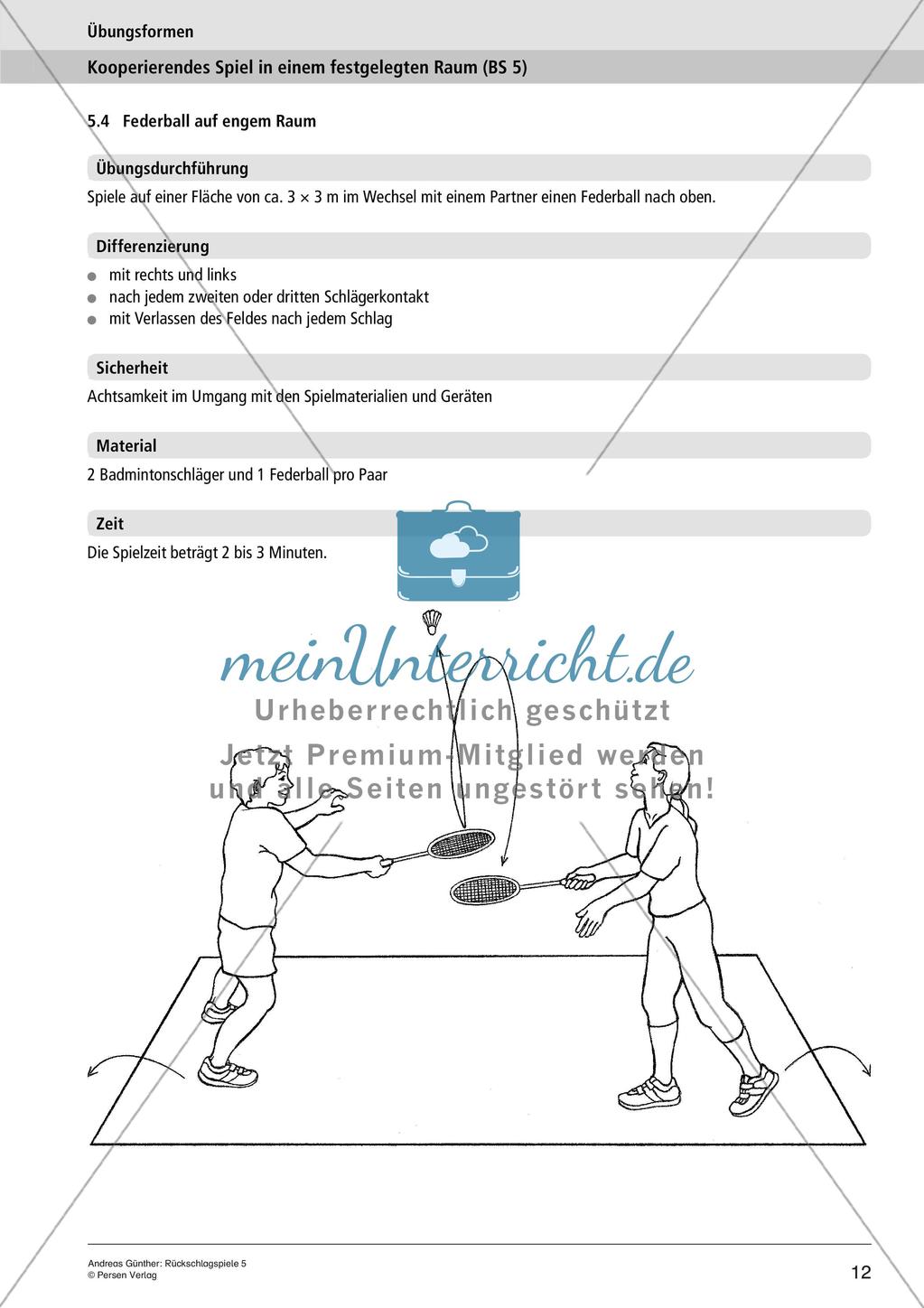 Rückschlagspiele: Kooperierendes Spiel in einem festgelegten Raum Preview 14
