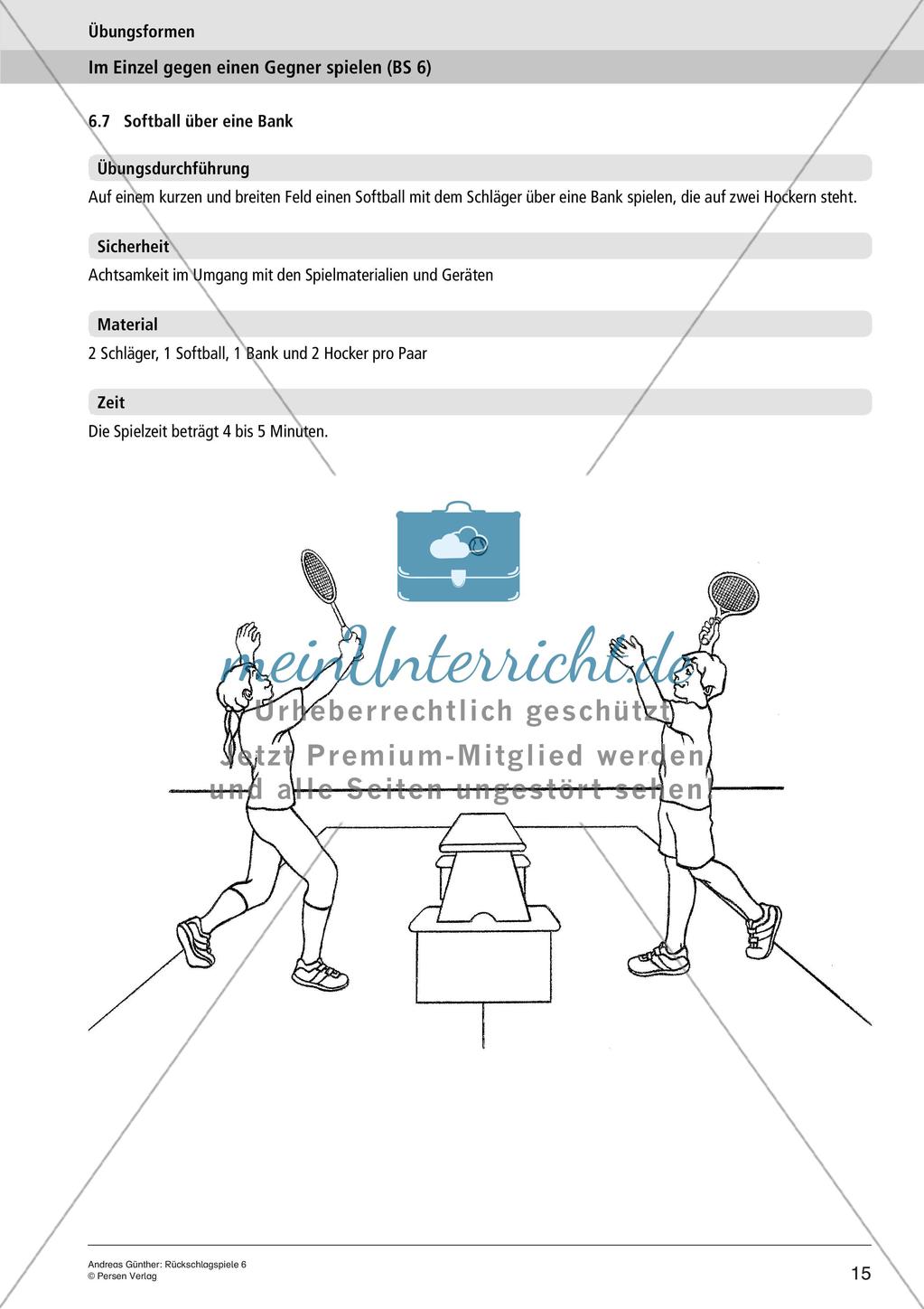 Rückschlagspiele: Einzelspiel gegen einen Partner Preview 17