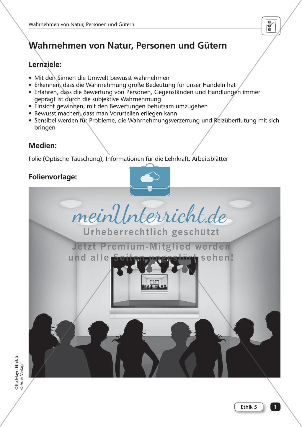 Ethik: Wahrnehmen von Natur, Personen und Gütern Preview 3