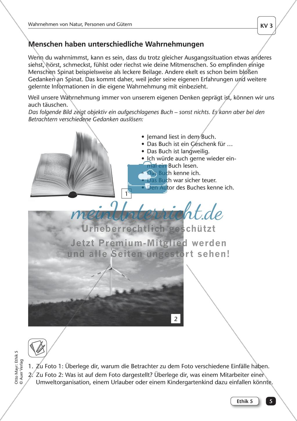 Ethik: Wahrnehmen von Natur, Personen und Gütern Preview 7