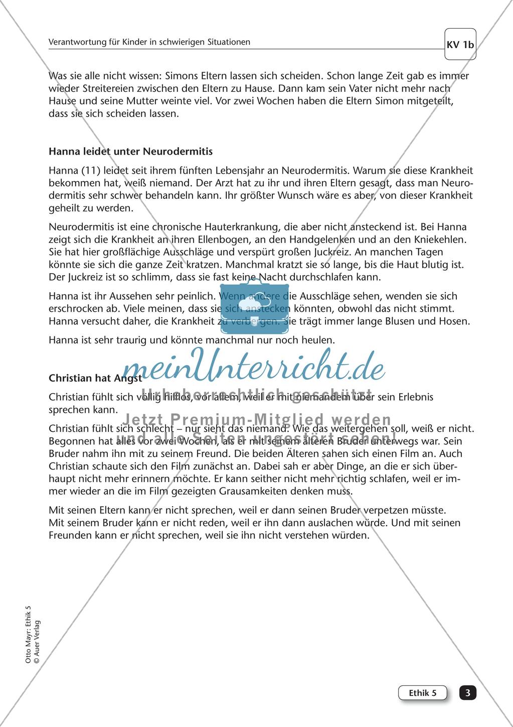 Ethik: Kinder in schwierigen Situationen Preview 5