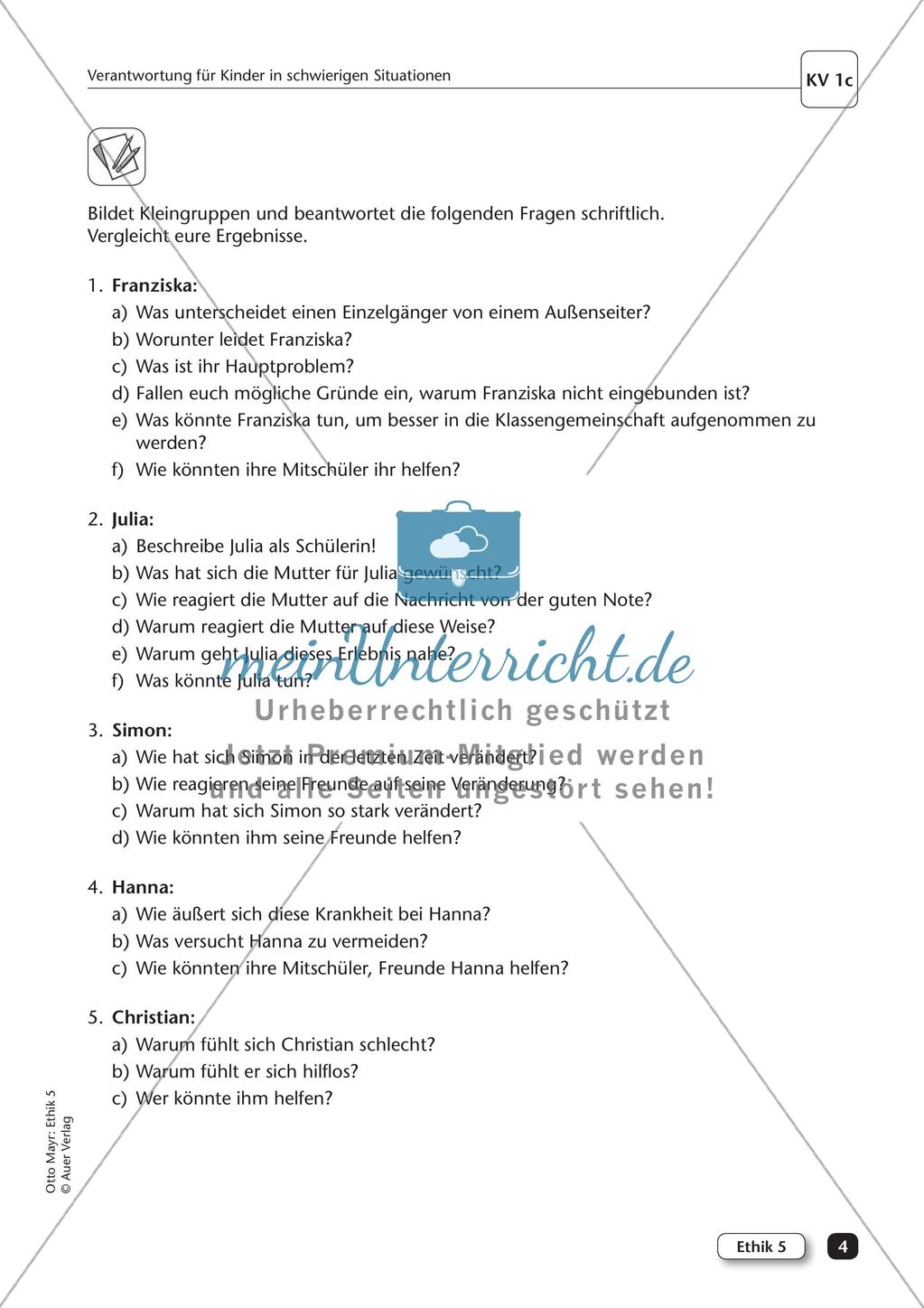 Ethik: Kinder in schwierigen Situationen Preview 6