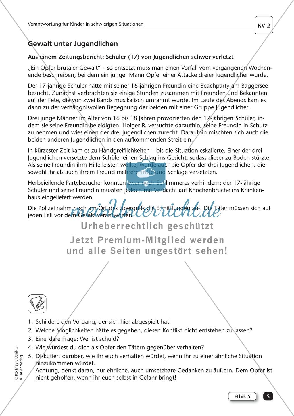 Ethik: Kinder in schwierigen Situationen Preview 7