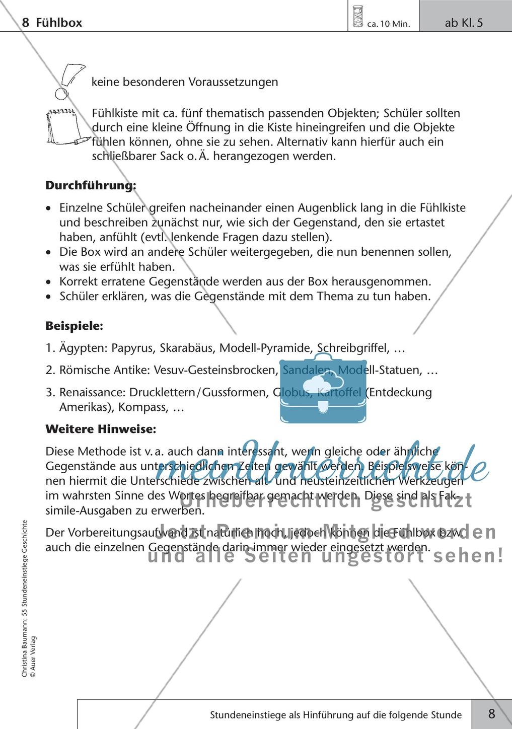 Stundeneinstiege: Hinführung auf die folgende Stunde Preview 10