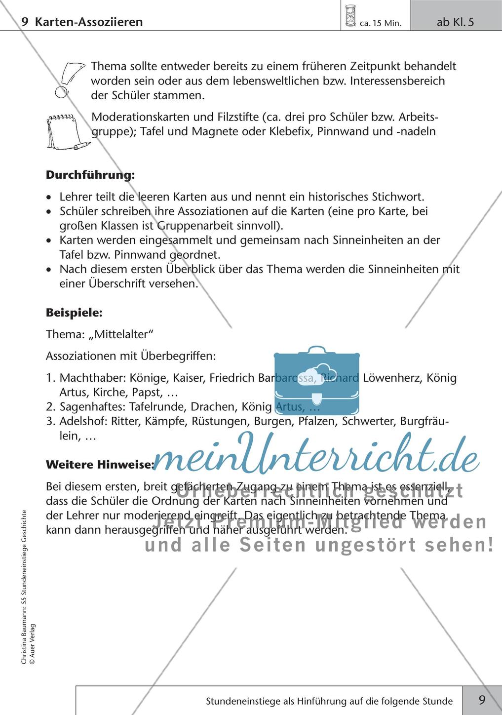 Stundeneinstiege: Hinführung auf die folgende Stunde Preview 11