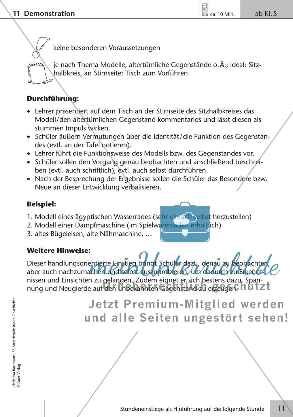 Stundeneinstiege: Hinführung auf die folgende Stunde Preview 13