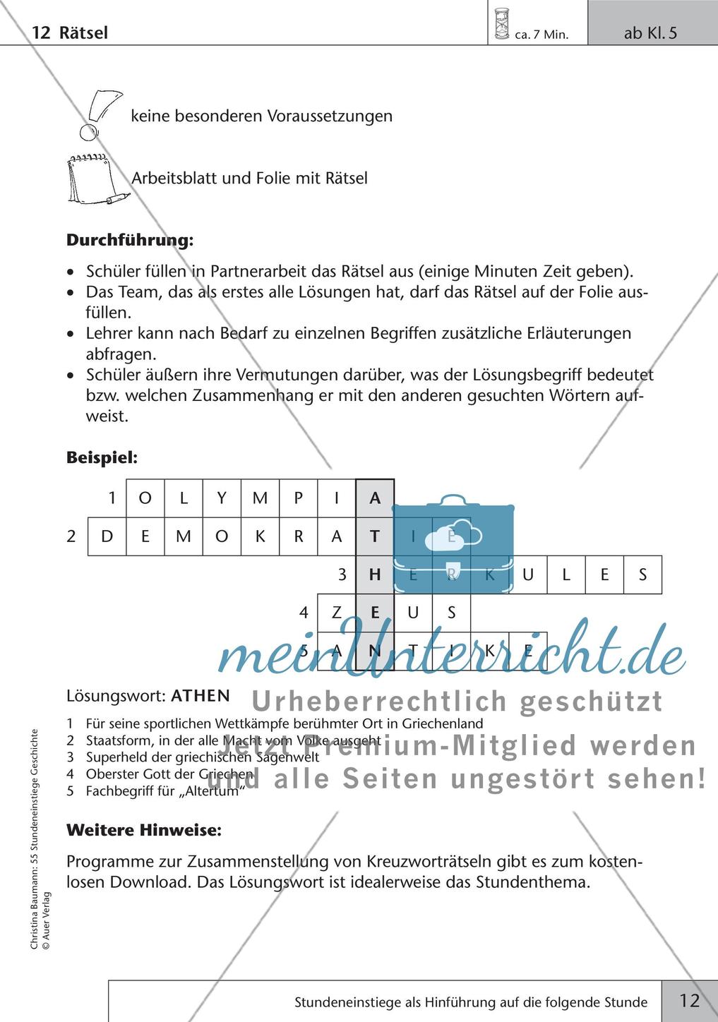 Stundeneinstiege: Hinführung auf die folgende Stunde Preview 14