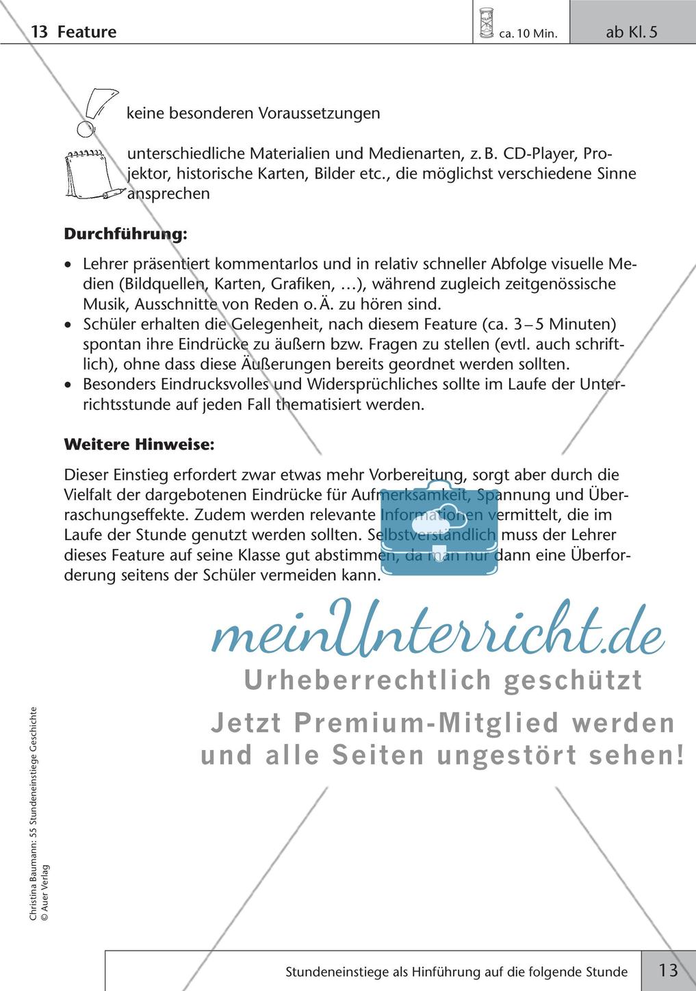 Stundeneinstiege: Hinführung auf die folgende Stunde Preview 15