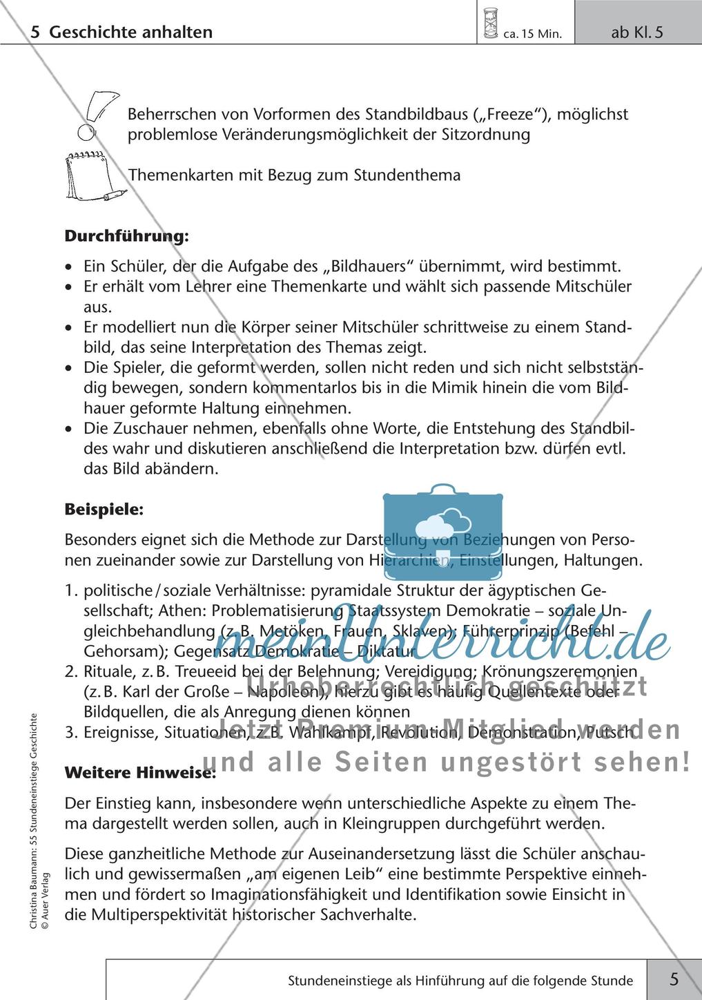 Stundeneinstiege: Hinführung auf die folgende Stunde Preview 7