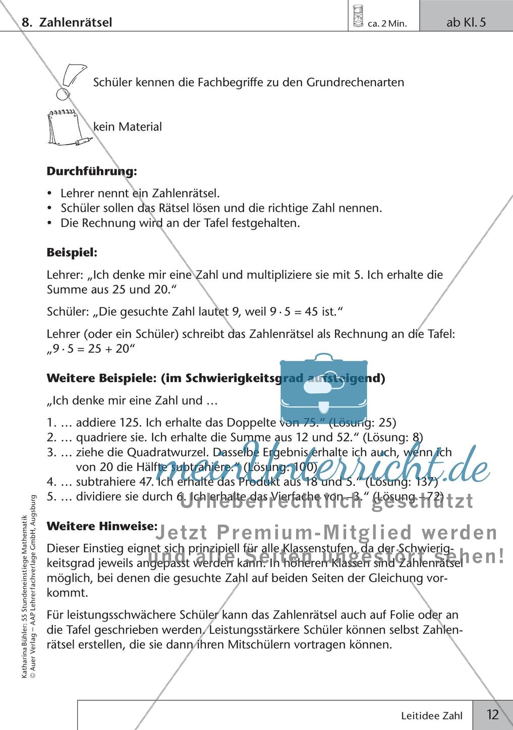 Stundeneinstiege: Leitidee Zahl Preview 14