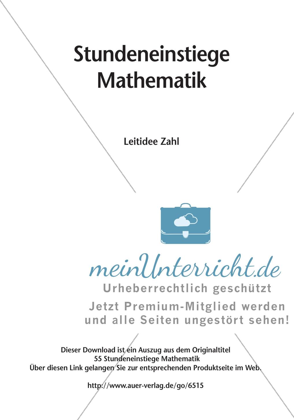 Stundeneinstiege: Leitidee Zahl Preview 2
