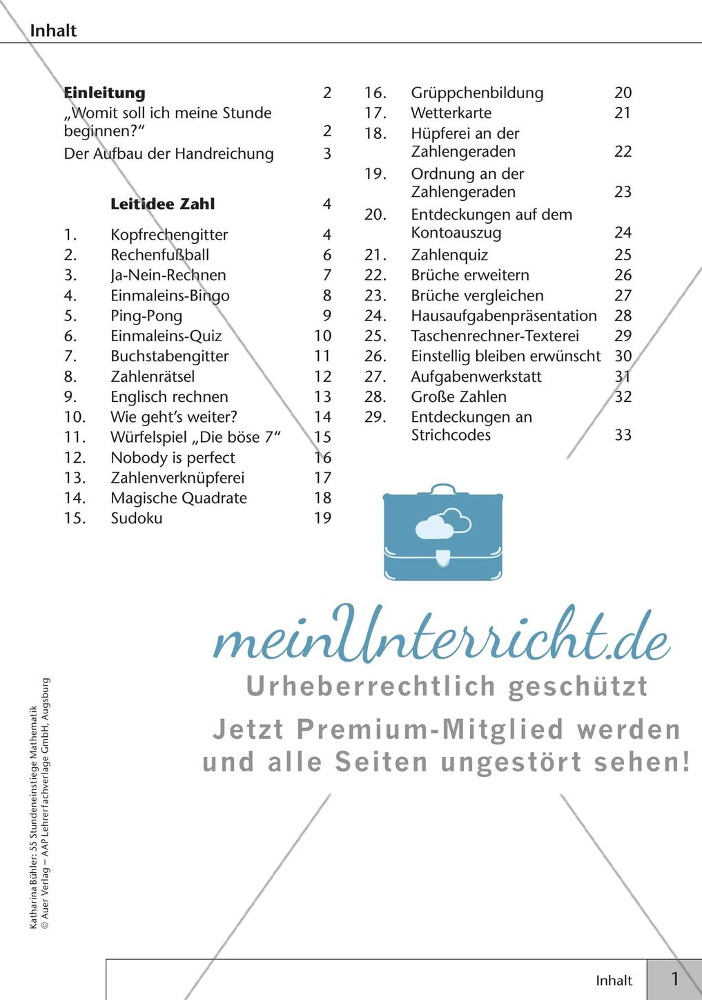 Stundeneinstiege: Leitidee Zahl Preview 3