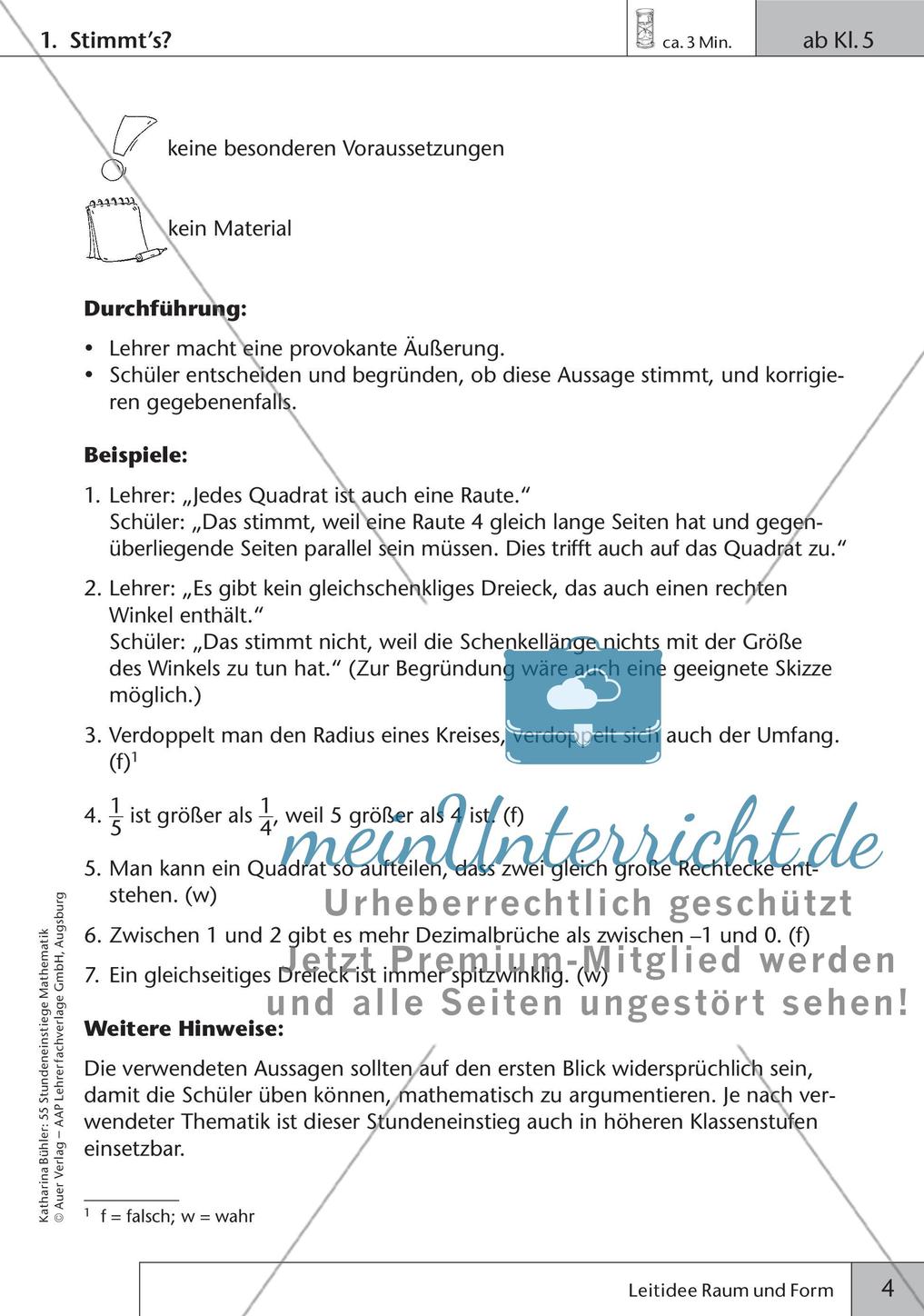 Stundeneinstiege: Leitidee Raum und Form Preview 6