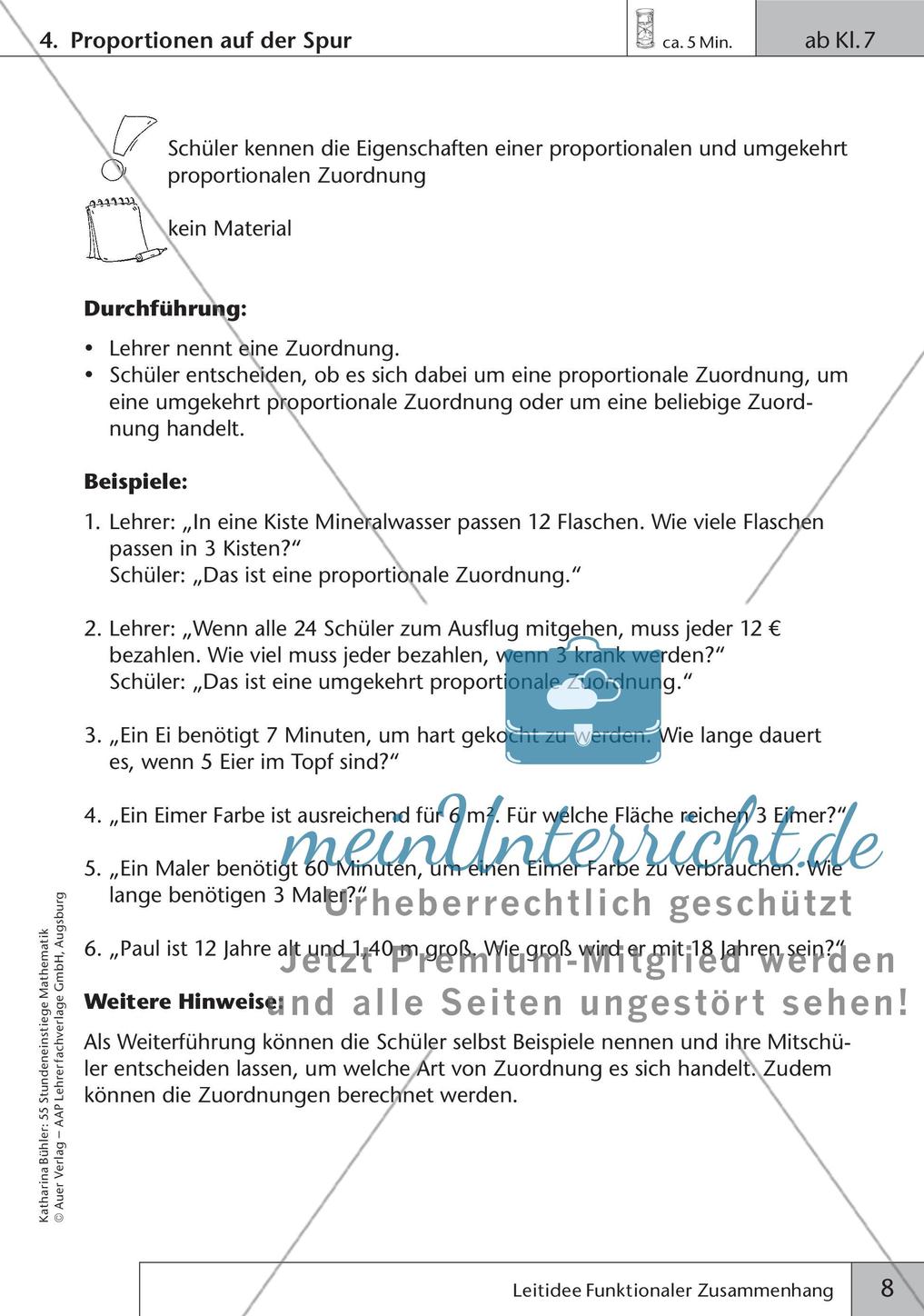 Stundeneinstiege: Leitidee Funktionaler Zusammenhang Preview 10