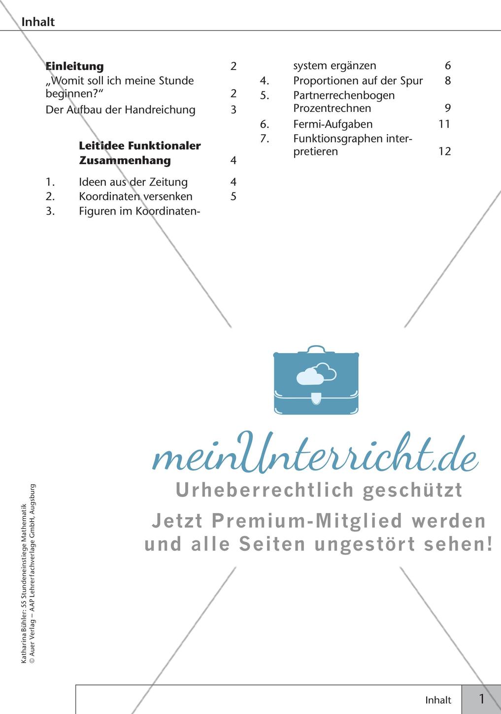 Stundeneinstiege: Leitidee Funktionaler Zusammenhang Preview 3