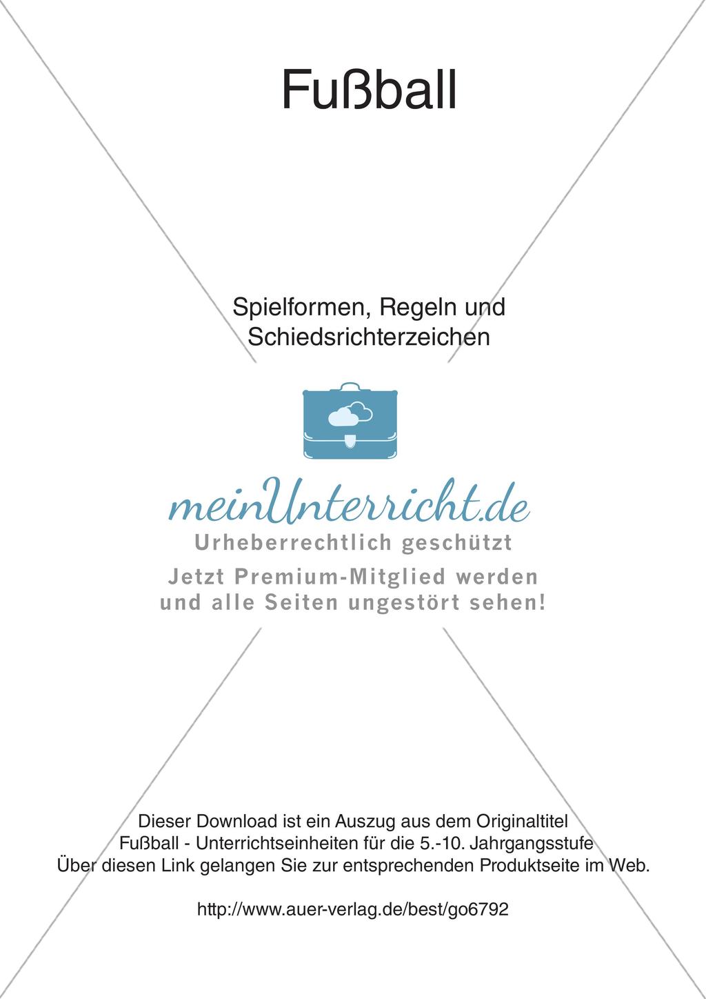 Fußball: Spielformen, Regeln und Schiedsrichterzeichen Preview 2