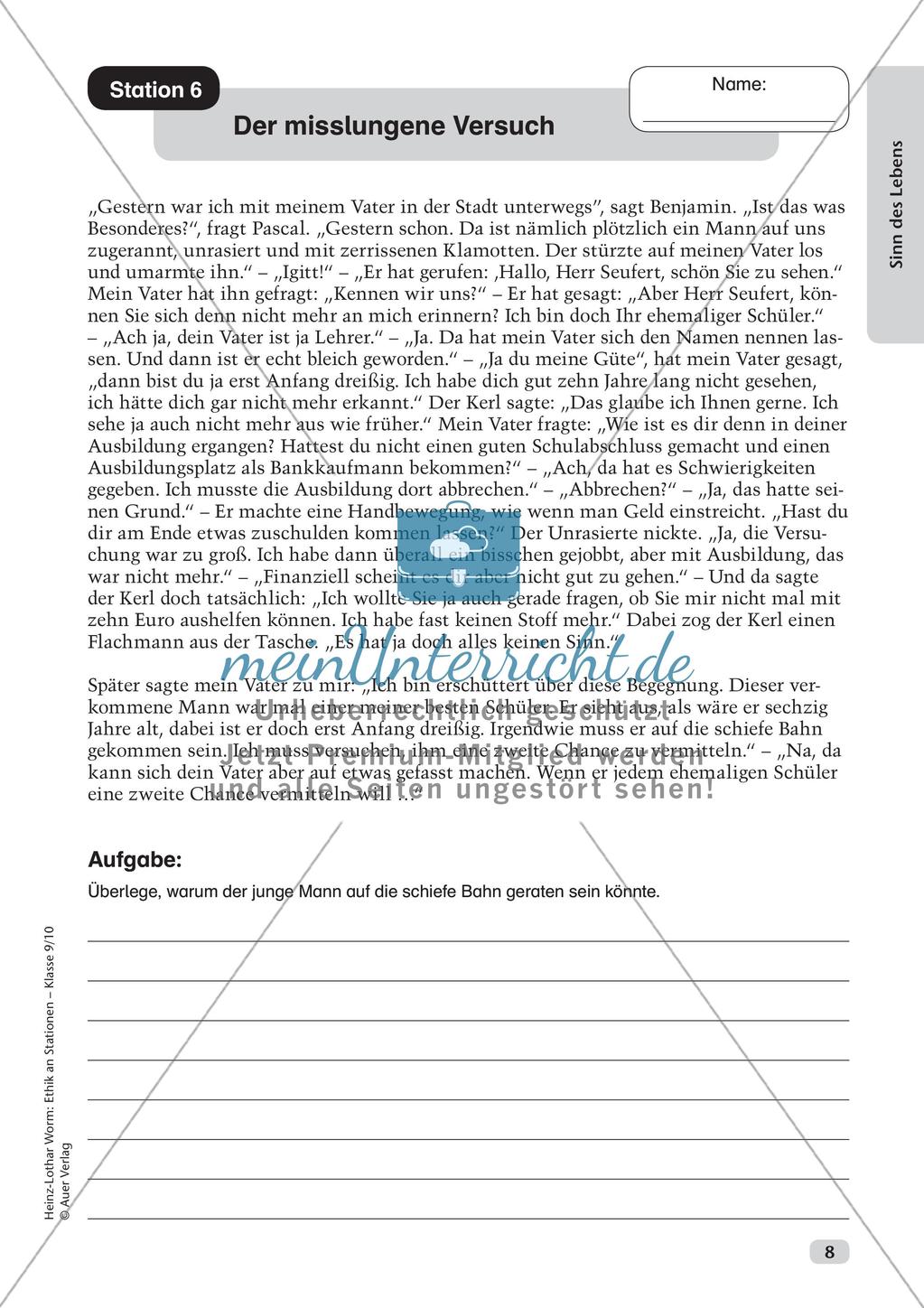 Ethik an Stationen: Sinn des Lebens Preview 10