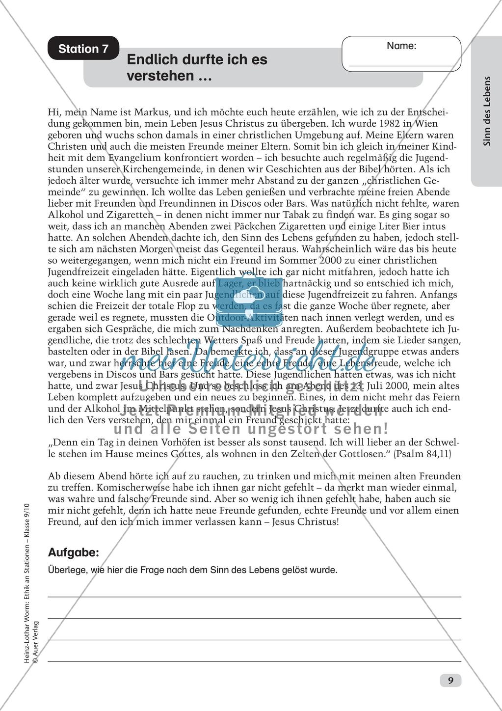 Ethik an Stationen: Sinn des Lebens Preview 11