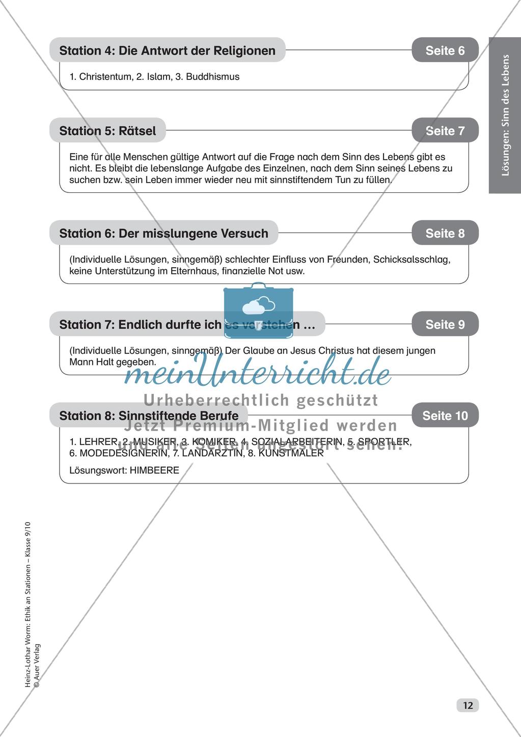 Ethik an Stationen: Sinn des Lebens Preview 14