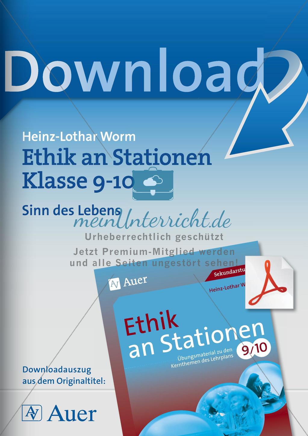Ethik an Stationen: Sinn des Lebens Preview 1
