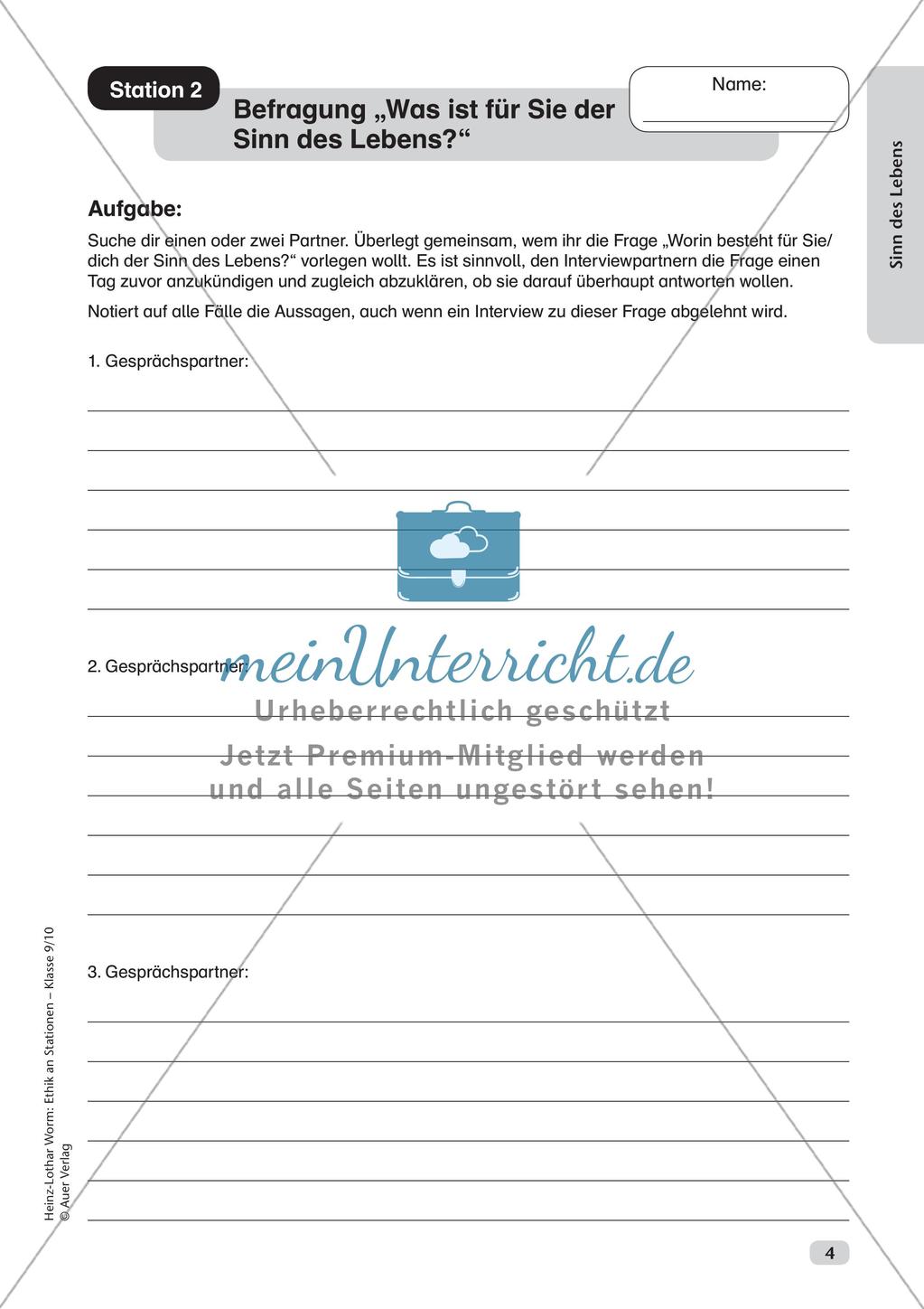 Ethik an Stationen: Sinn des Lebens Preview 6