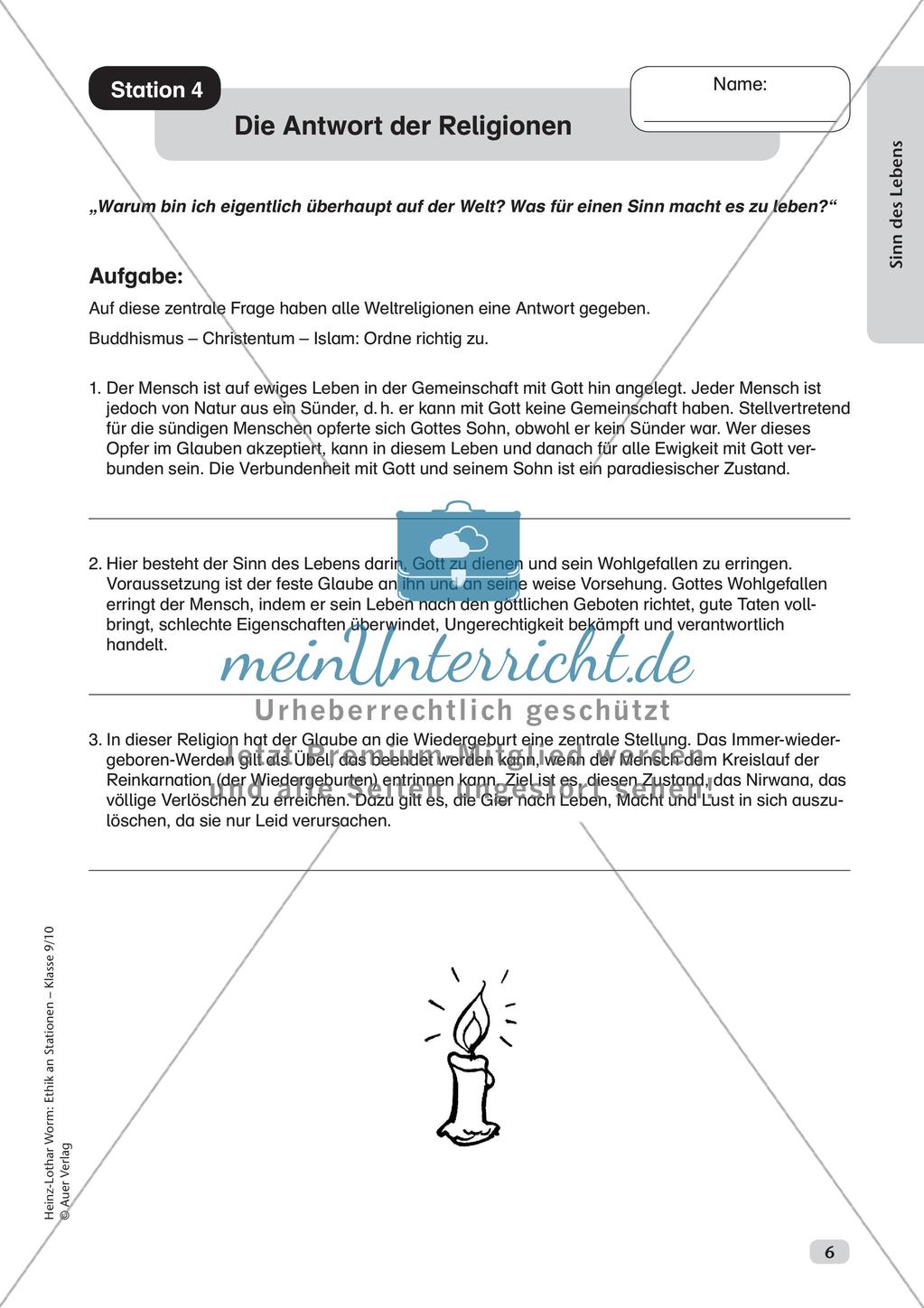 Ethik an Stationen: Sinn des Lebens Preview 8