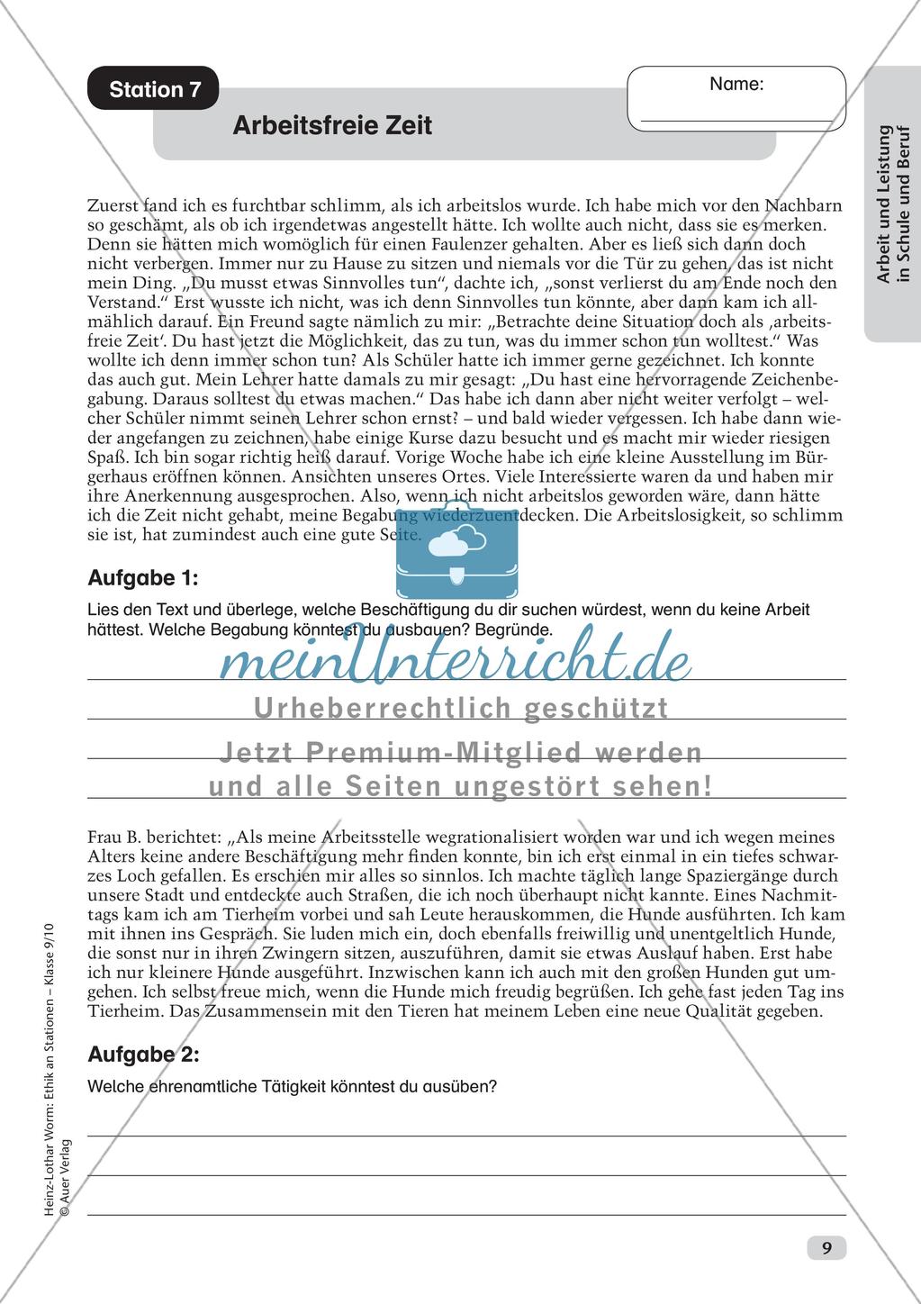 Ethik an Stationen: Arbeit und Leistung in Schule und Beruf Preview 11