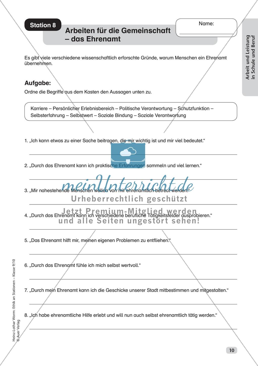 Ethik an Stationen: Arbeit und Leistung in Schule und Beruf Preview 12