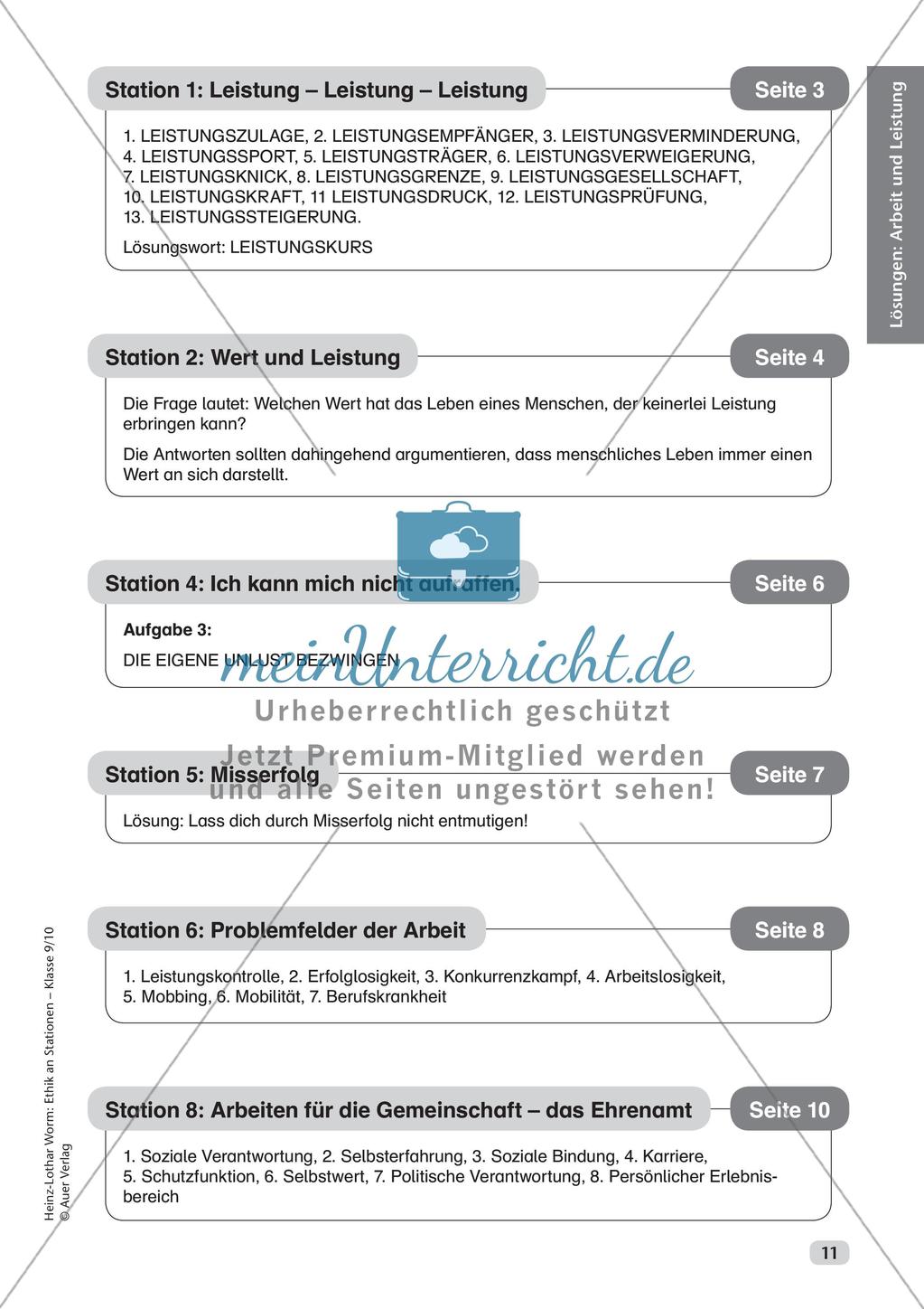 Ethik an Stationen: Arbeit und Leistung in Schule und Beruf Preview 13