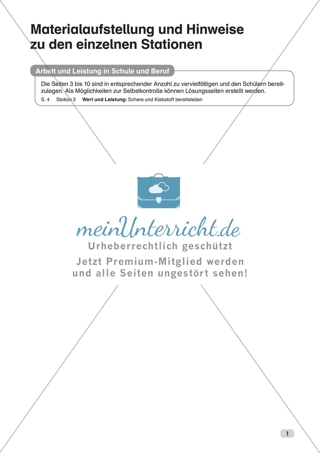 Ethik an Stationen: Arbeit und Leistung in Schule und Beruf Preview 3