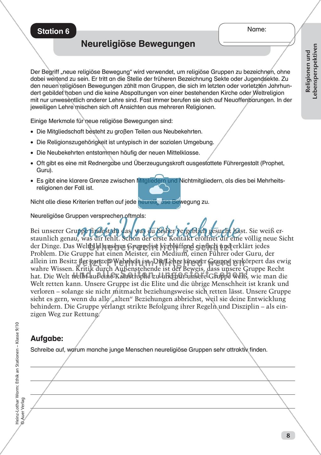 Ethik an Stationen: Religionen und Lebensperspektiven Preview 10