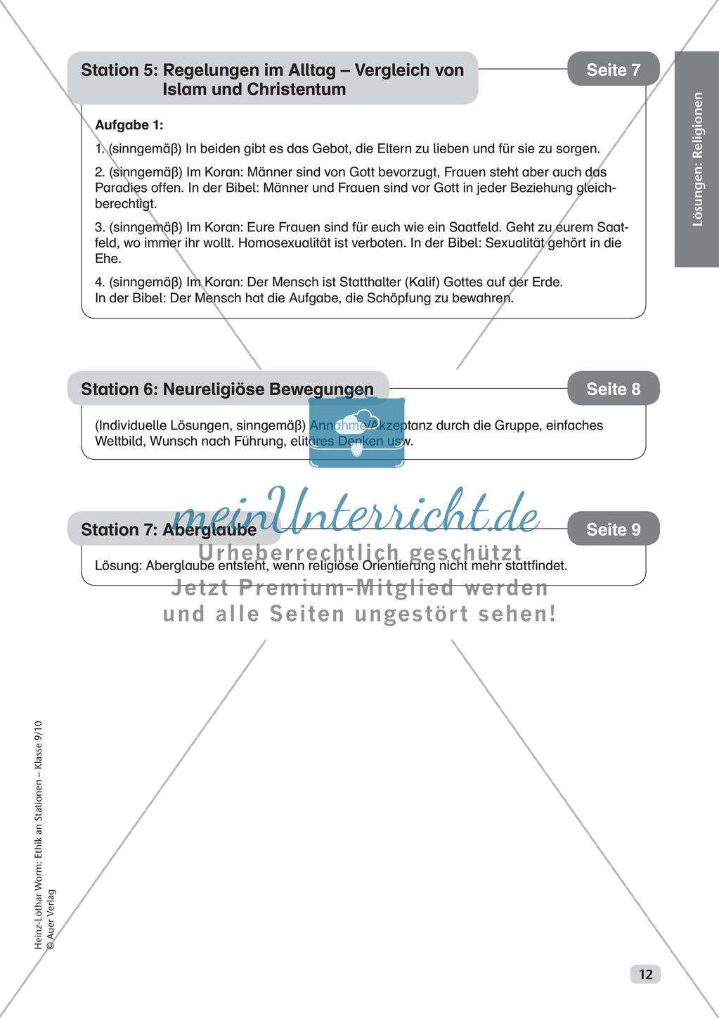 Ethik an Stationen: Religionen und Lebensperspektiven Preview 14