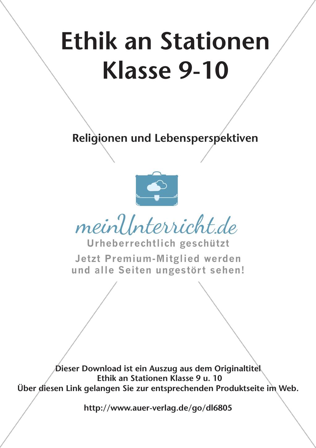 Ethik an Stationen: Religionen und Lebensperspektiven Preview 2