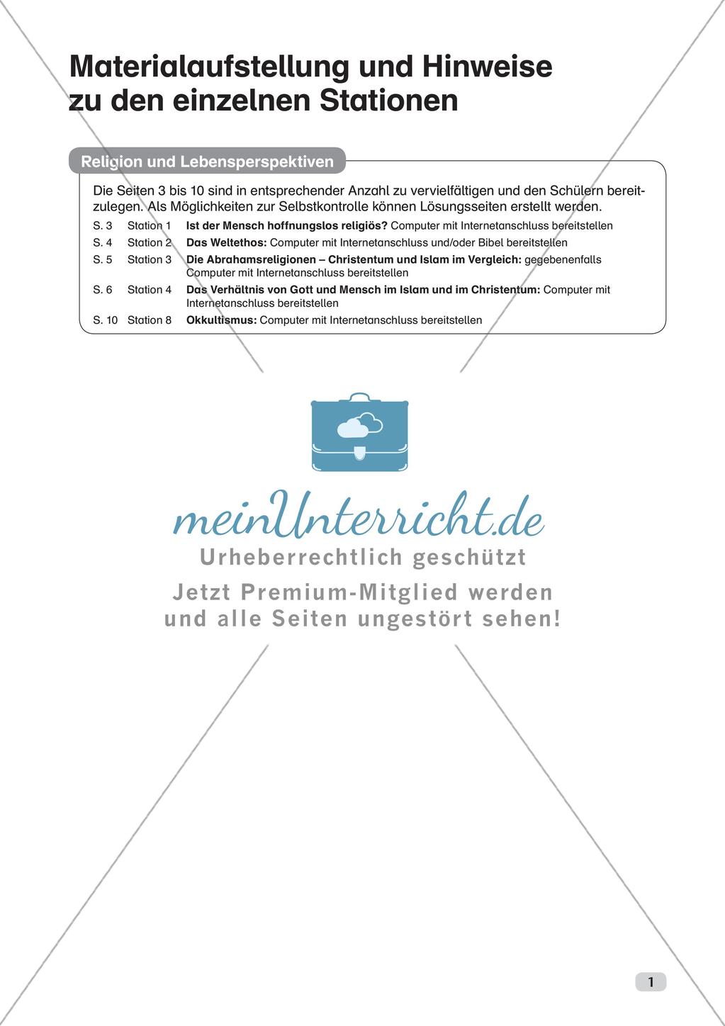 Ethik an Stationen: Religionen und Lebensperspektiven Preview 3